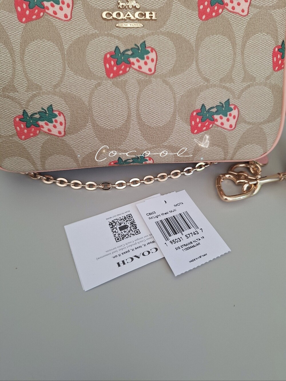 NWT Coach Nolita 19 In Signature With Strawberry Print CB603 - Picture 9 of 11